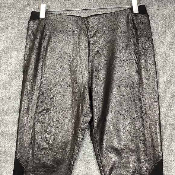 Soft Surroundings Pants Womens‎ Medium Skylar Legging Ankle Black Metallic - Picture 2 of 14